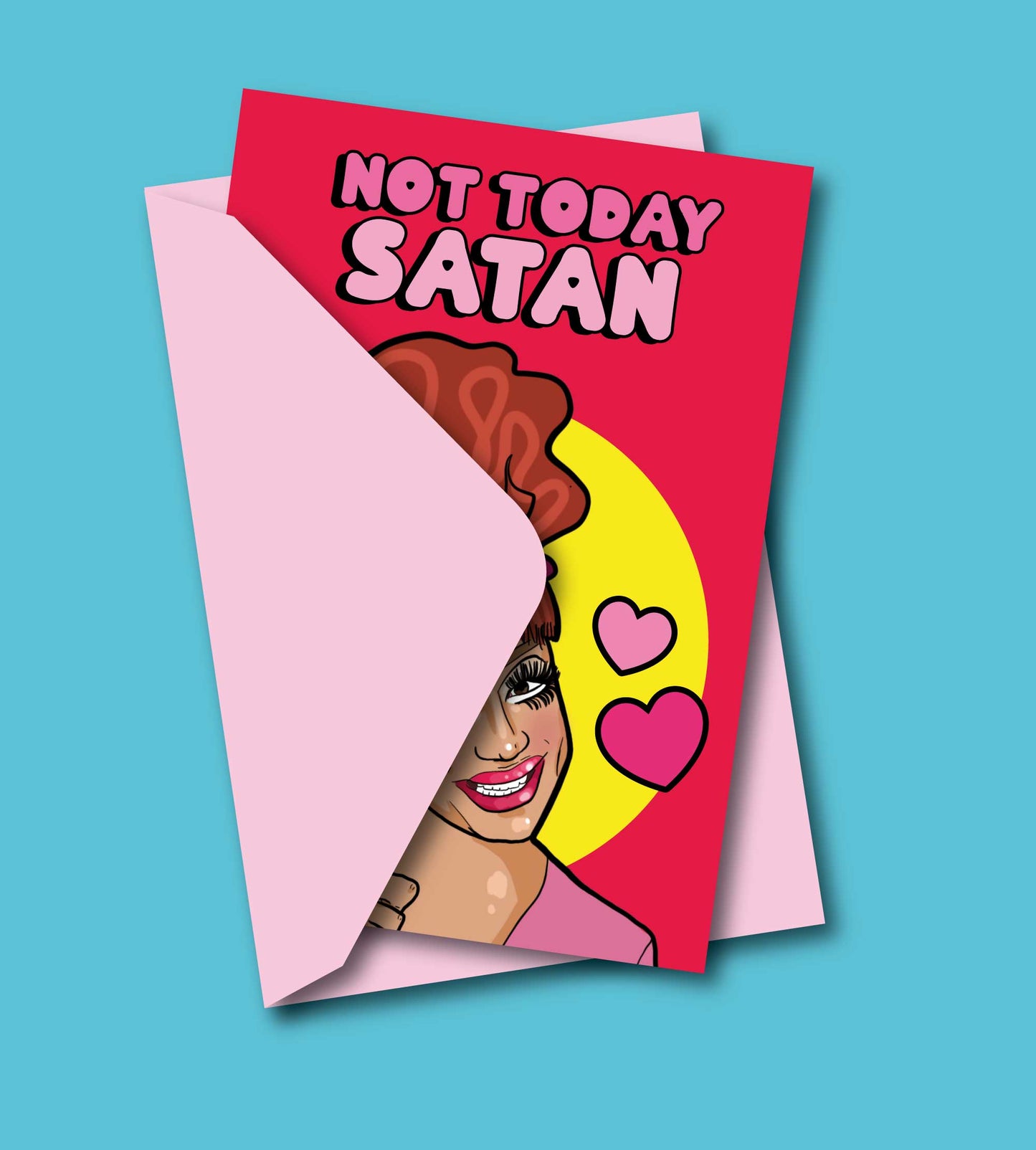 Non oggi Satana Bianca De Rio biglietto d'auguri + busta