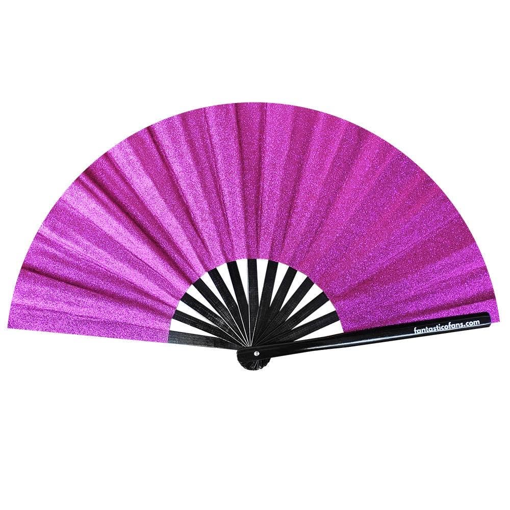 Hot Pink Mega Glitter XL Fan. Perfect voor gay festivals en te koop bij Flavourez.