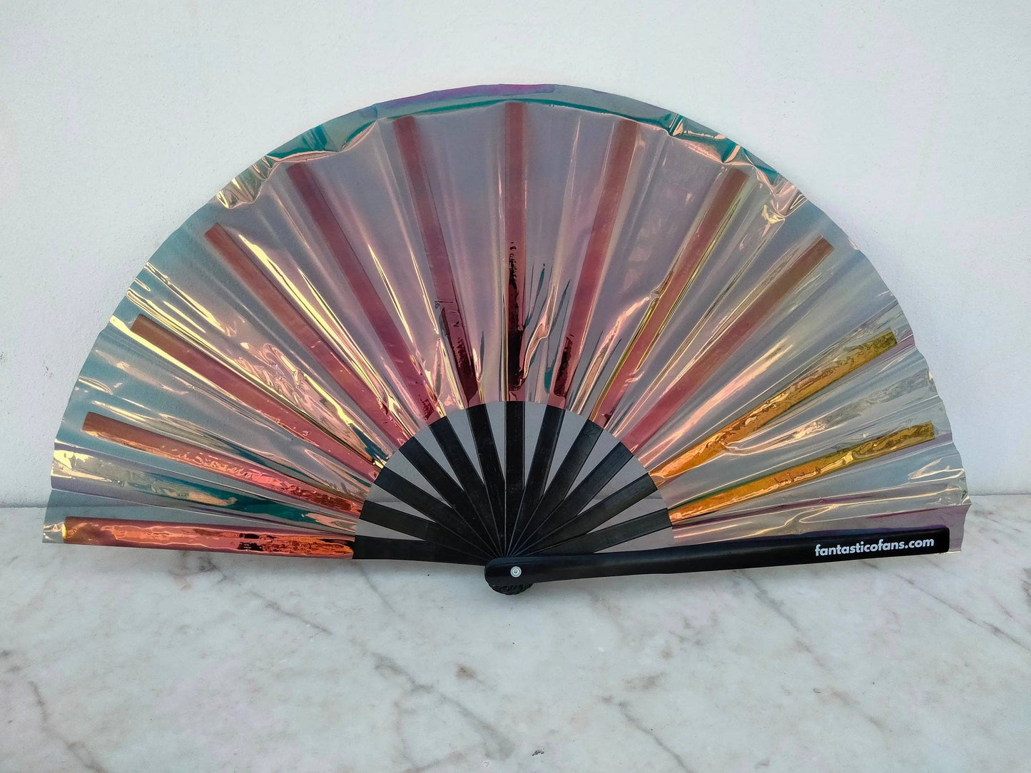 Holographic glitter XL fan - 66 cm
