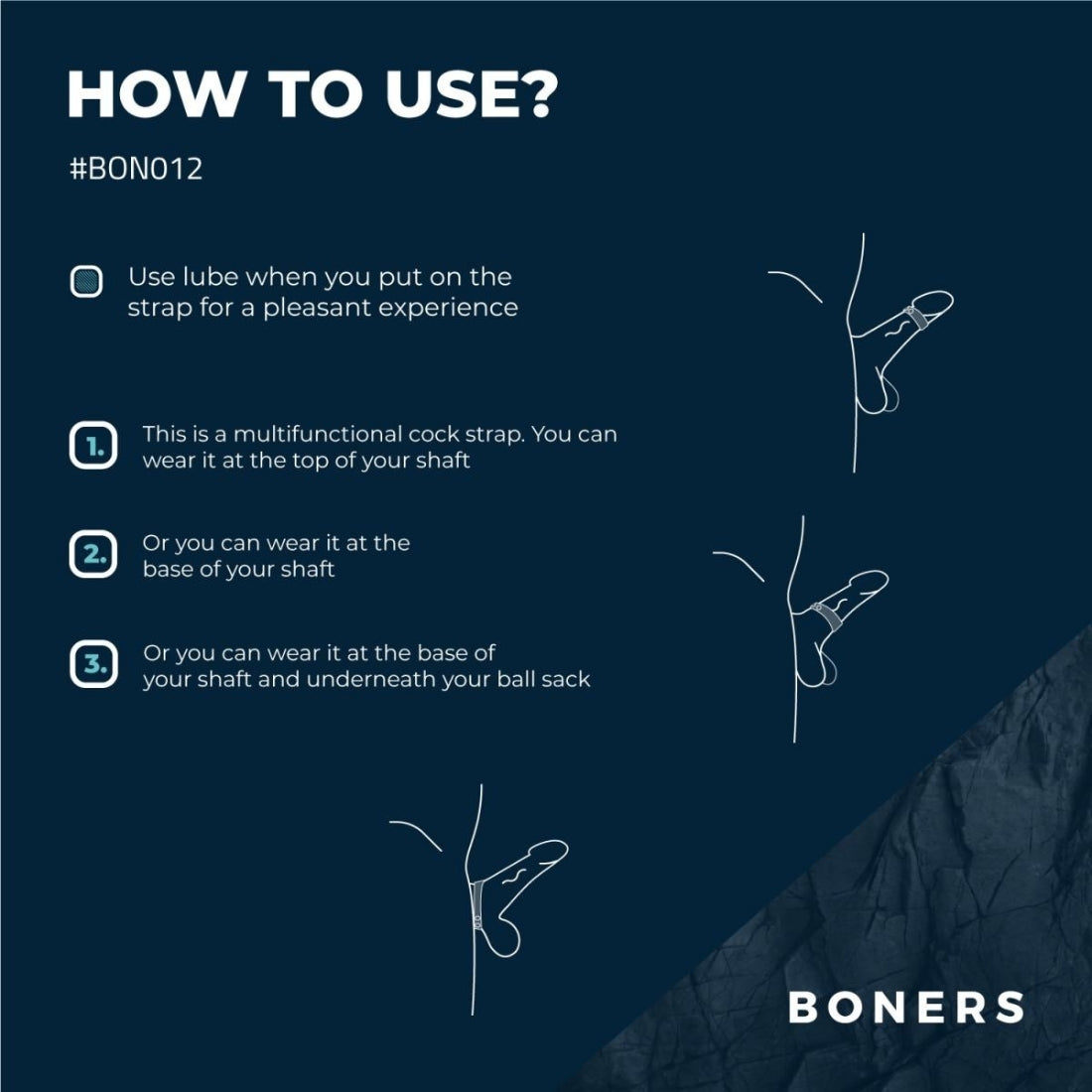 Grijze aanpasbare cockring van Boners. Ontworpen voor gay mannen en te koop bij Flavourez.