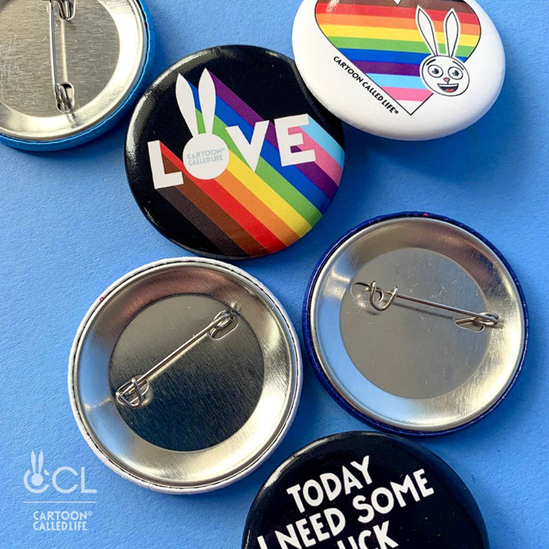 Buy Bunny’s “Badges set of 6” from Cartoon Called Life at Flavourez.