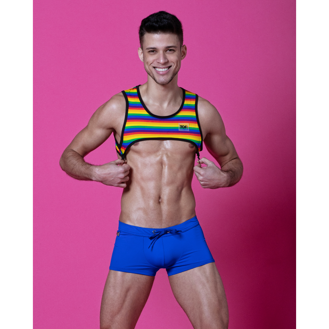 Rainbow Harness van TOF Paris, ontworpen voor gay mannen en te koop bij Flavourez.