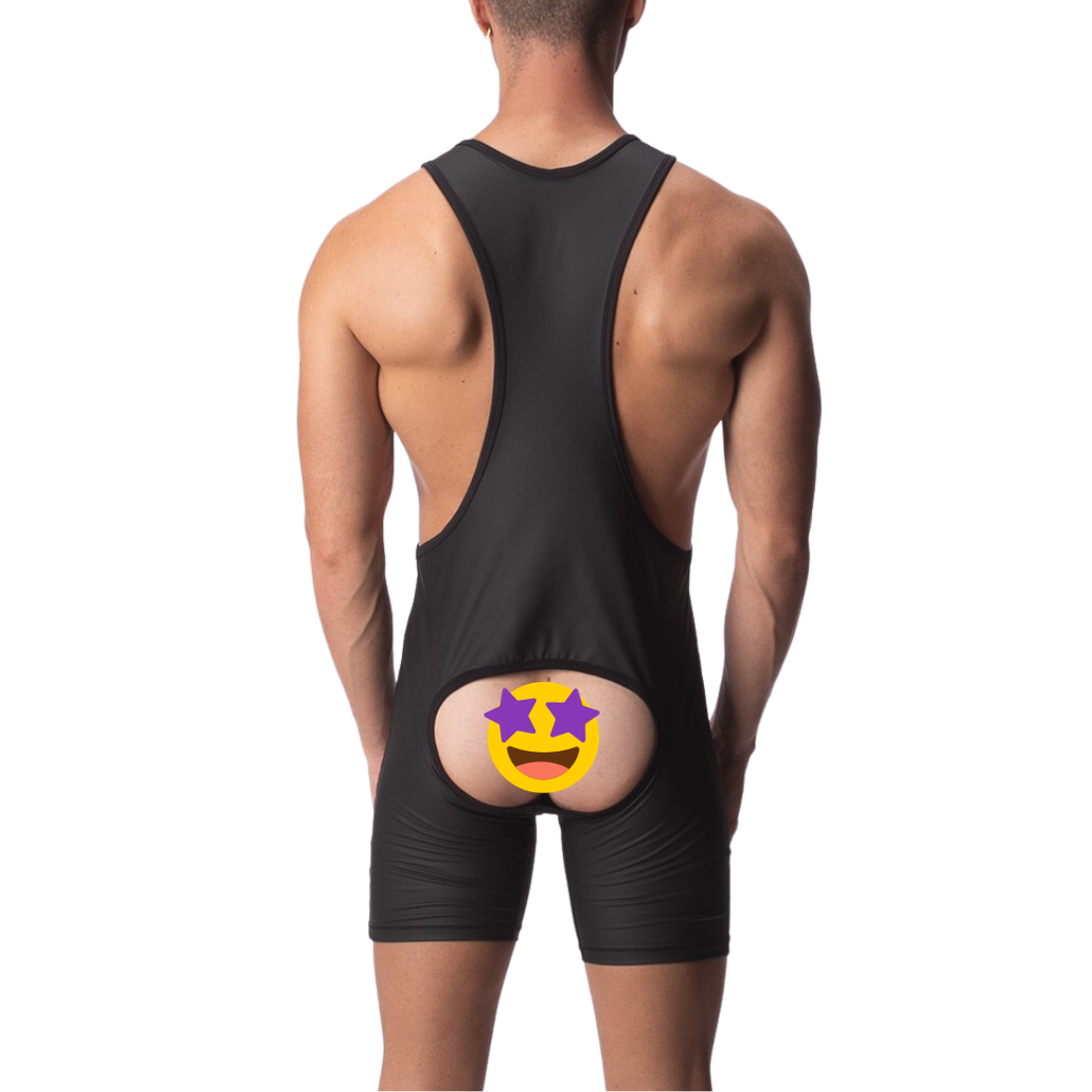 Zwarte singlet met open achterkant, ontworpen door Barcode Berlin perfect voor gay mannen en te koop bij Flavourez.