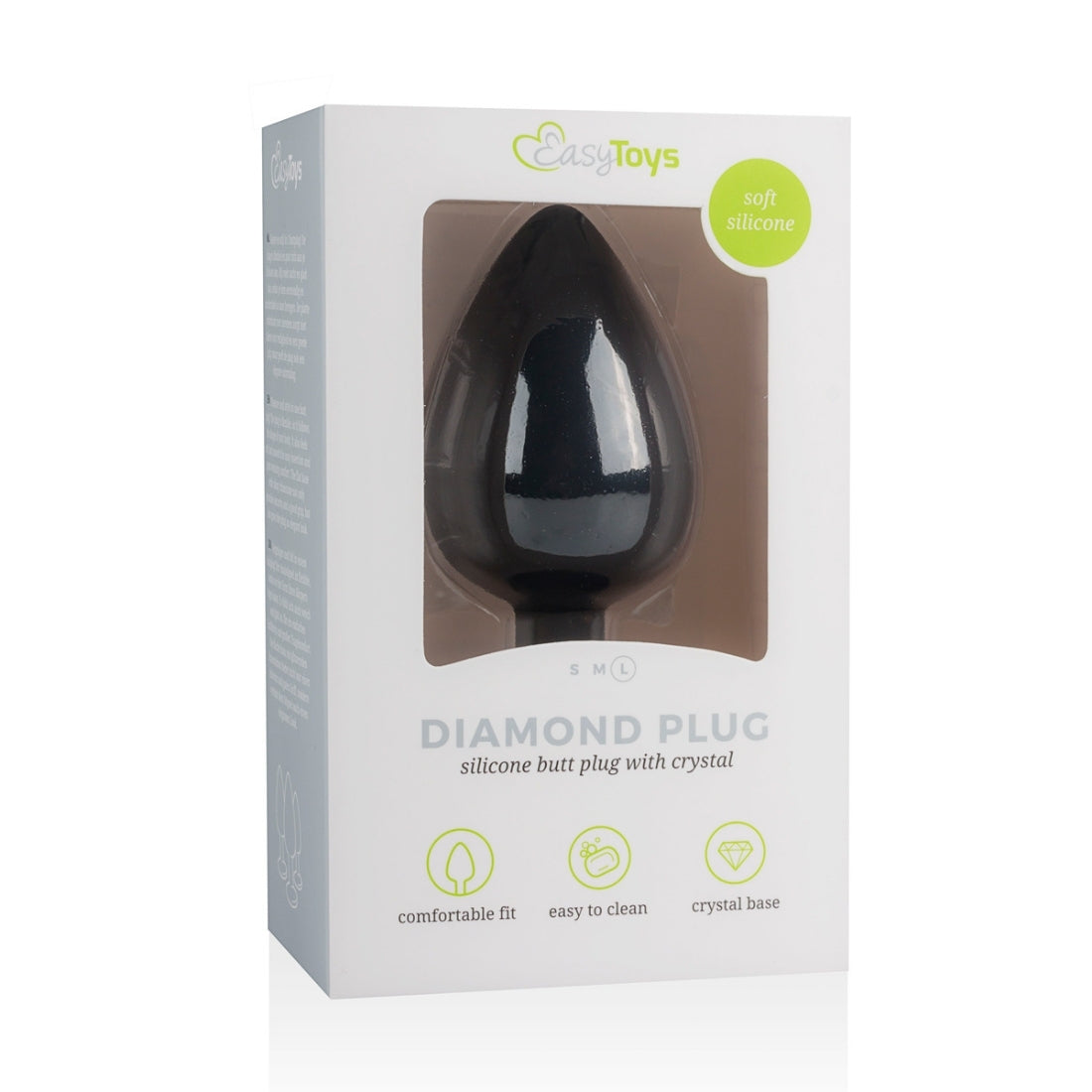Grote zwarte siliconen buttplug. Otworpen door EasyToys voor gay mannen en te koop bij Flavourez.