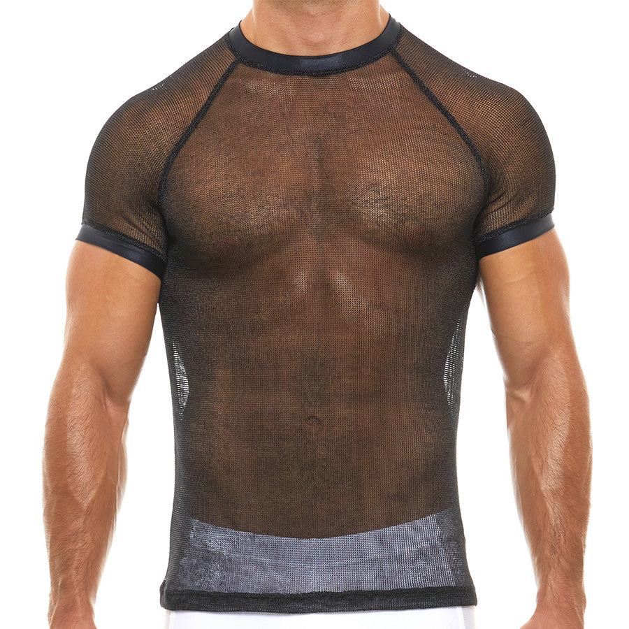 Zeer luxues gun metal t-shirt van het Griekse modehuis Modus Vivendi perfect voor gay mannen en te koop bij Flavourez.