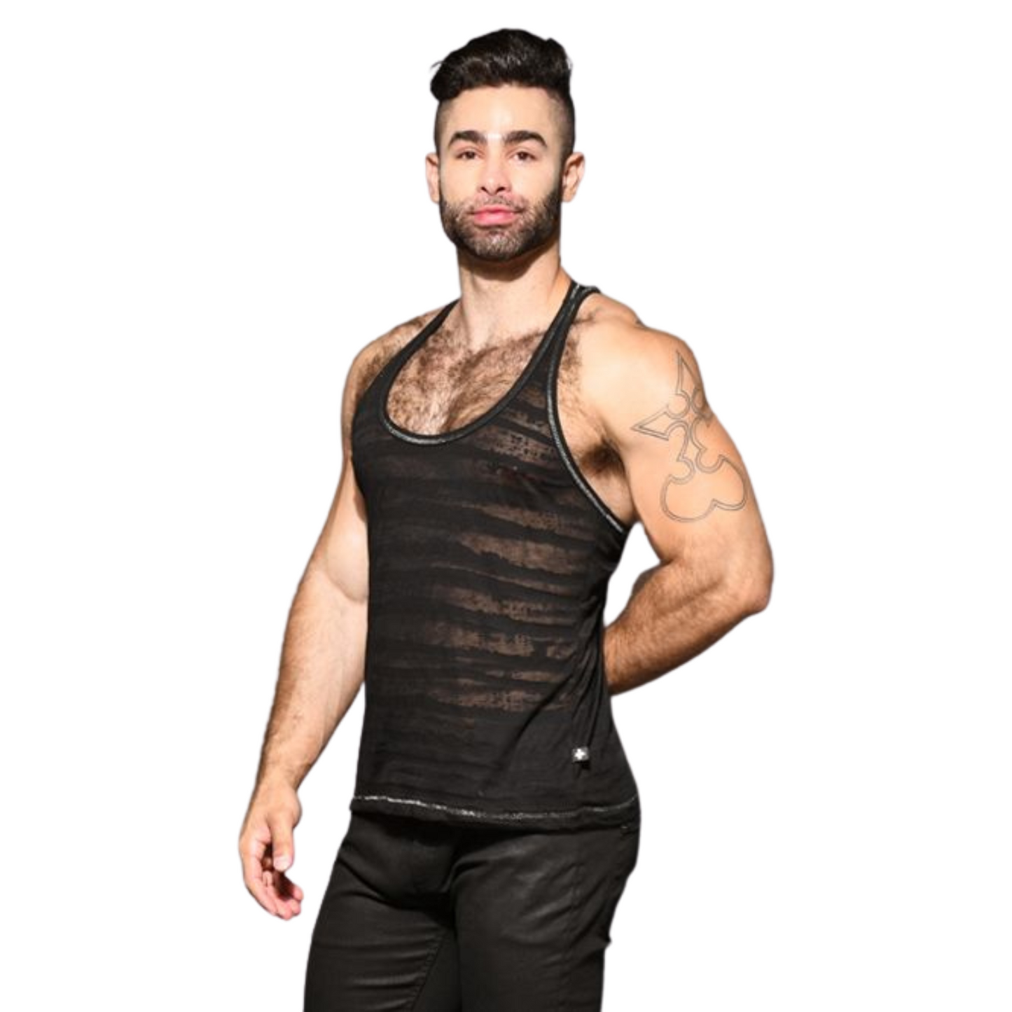 Andrew Christian - Burnout Stripe Tank Top. Perfect voor gay mannen en te koop bij Flavourez.