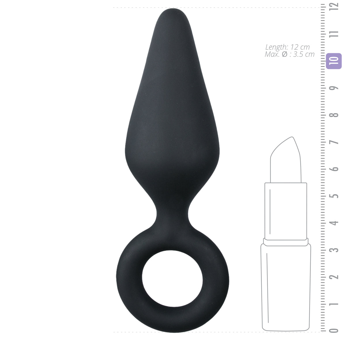 Zwarte medium buttplug met trekring uit de EasyToys Anal Collection voor gay mannen en te koop bij Flavourez.