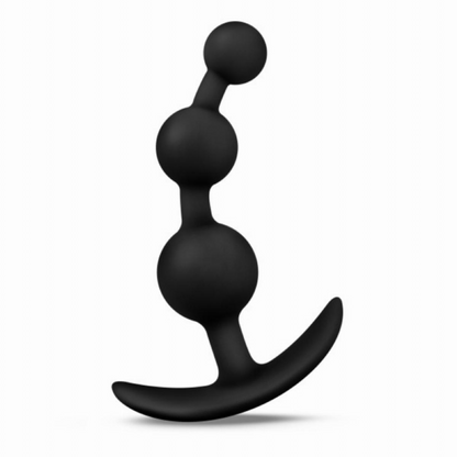 Zwarte anaalplug met kralen en breed handvat van Anal Adventures. Ontworpen voor gay mannen en te koop bij Flavourez.