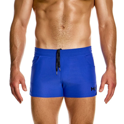 Blauwe, sportieve short ontworpen door Modus Vivendi voor gay mannen en te koop bij Flavourez.