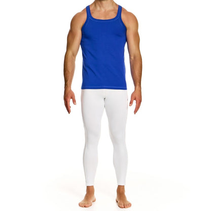 Blauwe tank top ontworpen door Modus Vivendi voor gay mannen en te koop bij Flavourez.