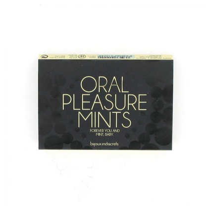 Zwart doosje met 12 witte Pleasure Mints van Bijoux Indiscrets' en t koop bij Flavourez.