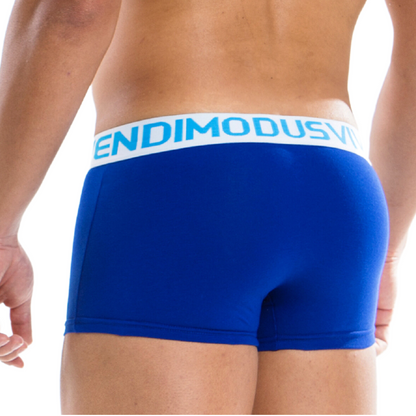 Stijlvolle blauwe boxershort ontworpen door Modus Vivendi, te koop bij Flavourez.