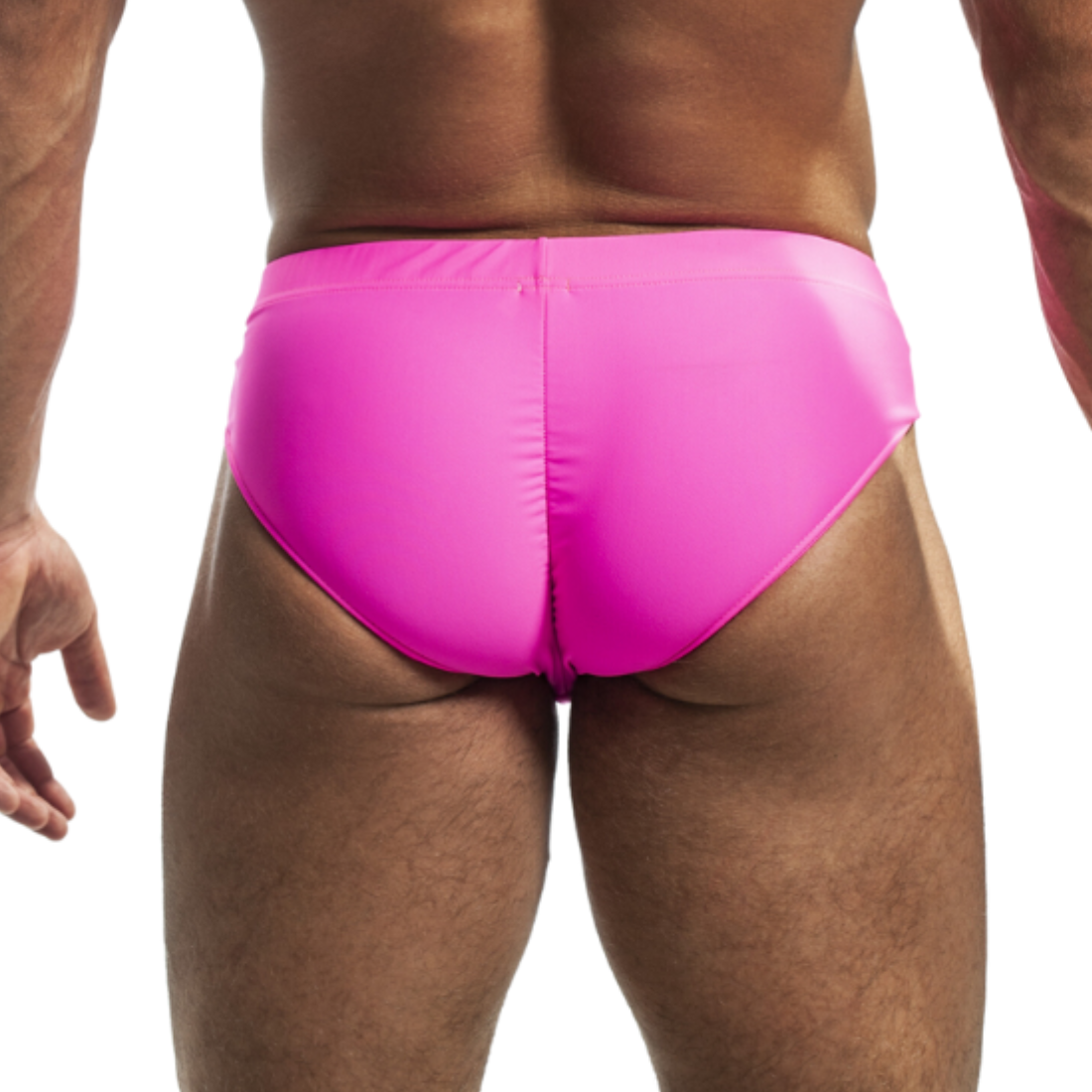 Roze zwemslip ontworpen door het Italiaanse modehuis Sparta’s Harness en te koop bij Flavourez.