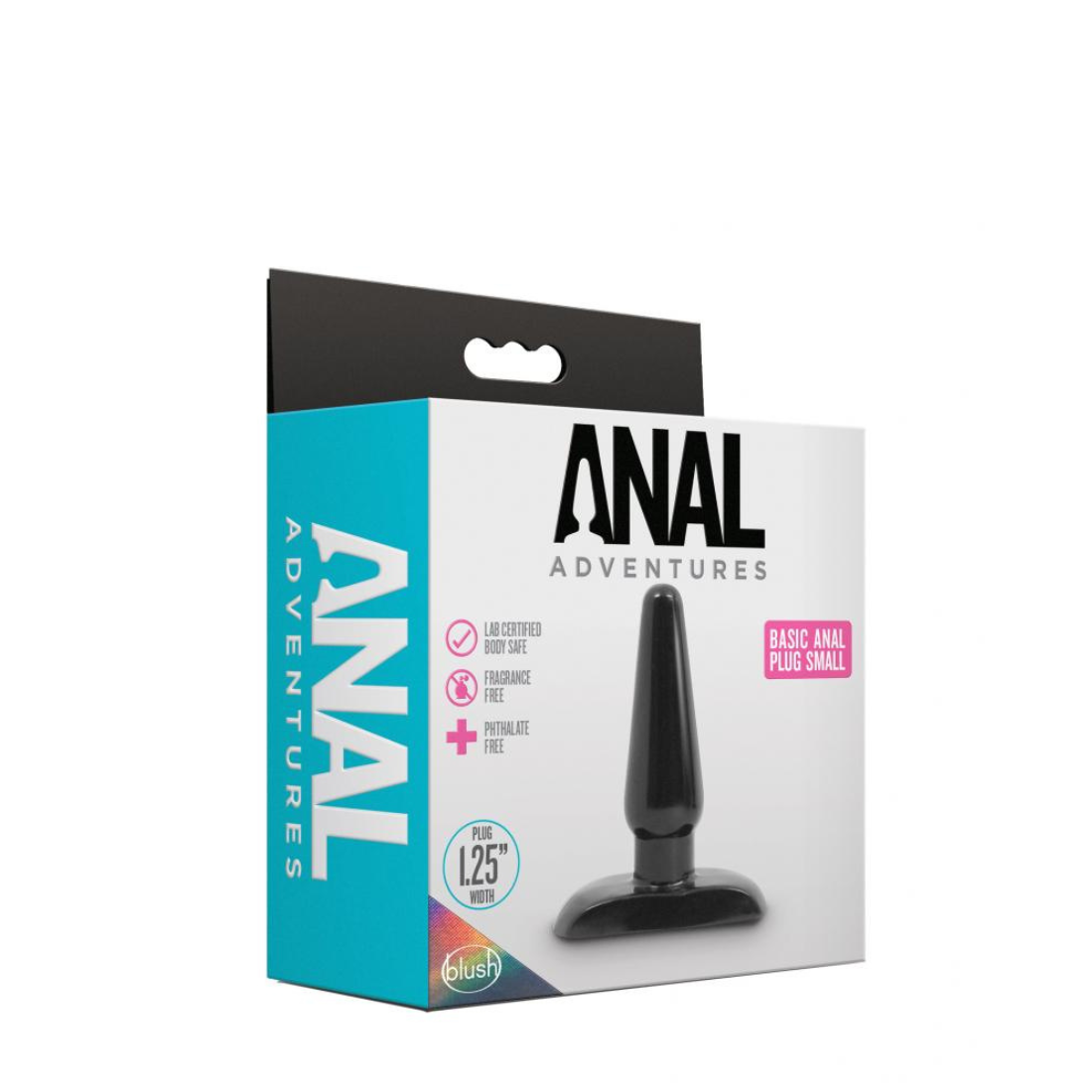 Zwarte butt plug formaat Small van het merk Anal Adventures en te koop bij Flavourez.