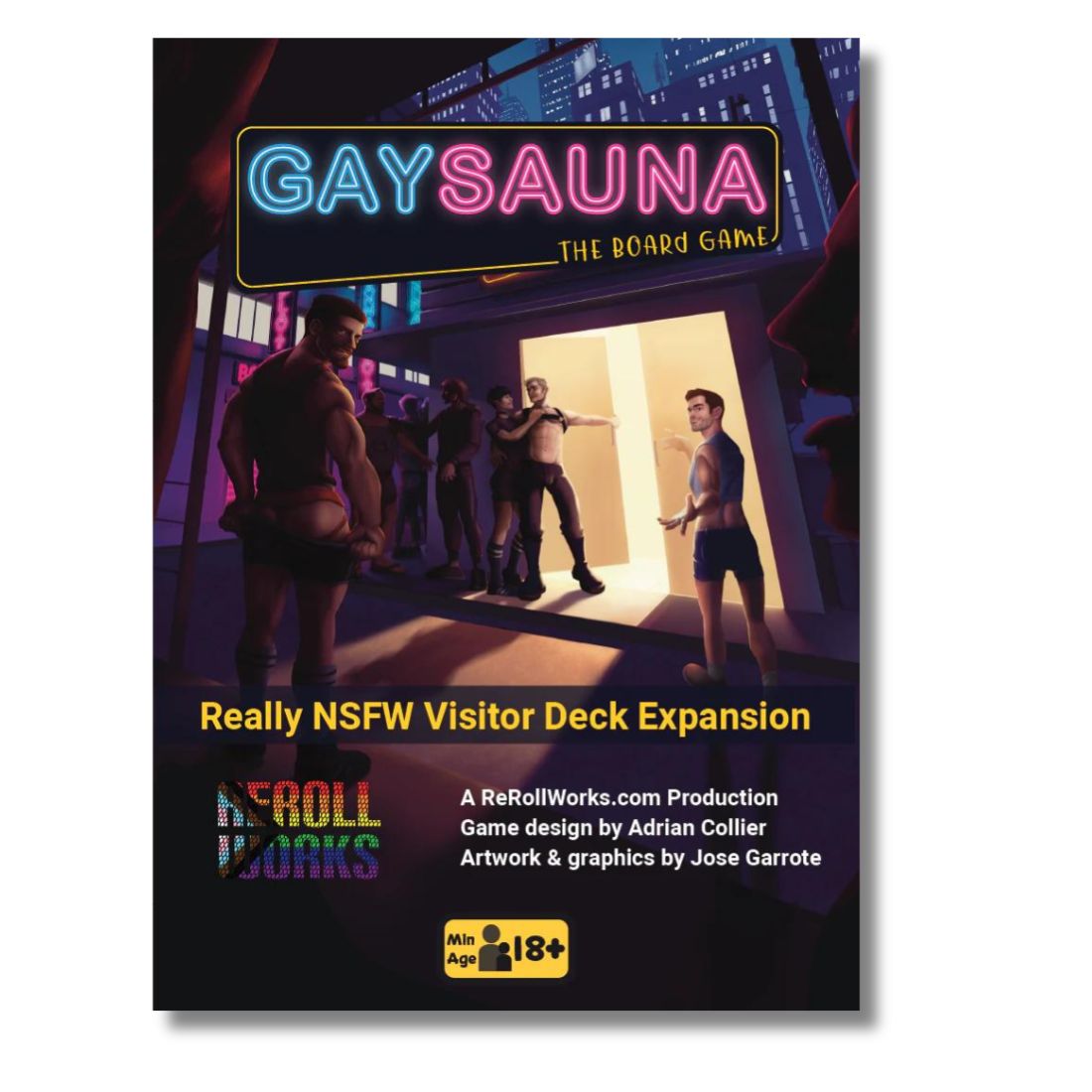 Gay Sauna The Board Game, buy gay and LGBTQ+ themed board games at Flavourez