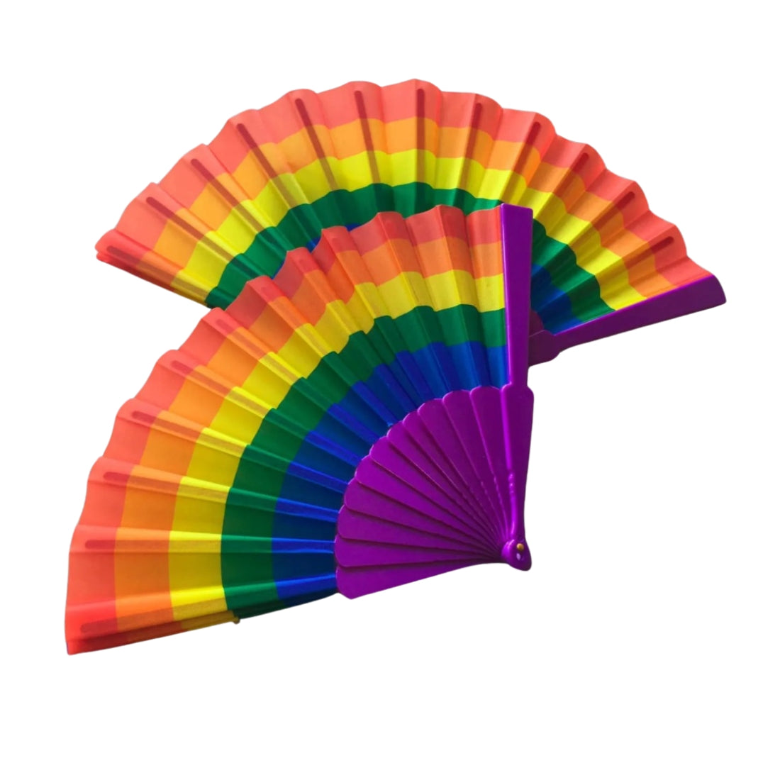 Regenboog handwaaier, perfect voor pride walks en open minded festivals. Te koop bij Flavourez.