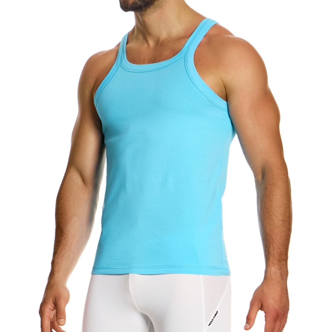 Lichtblauwe tank top ontworpen door Modus Vivendi voor gay mannen en te koop bij Flavourez.