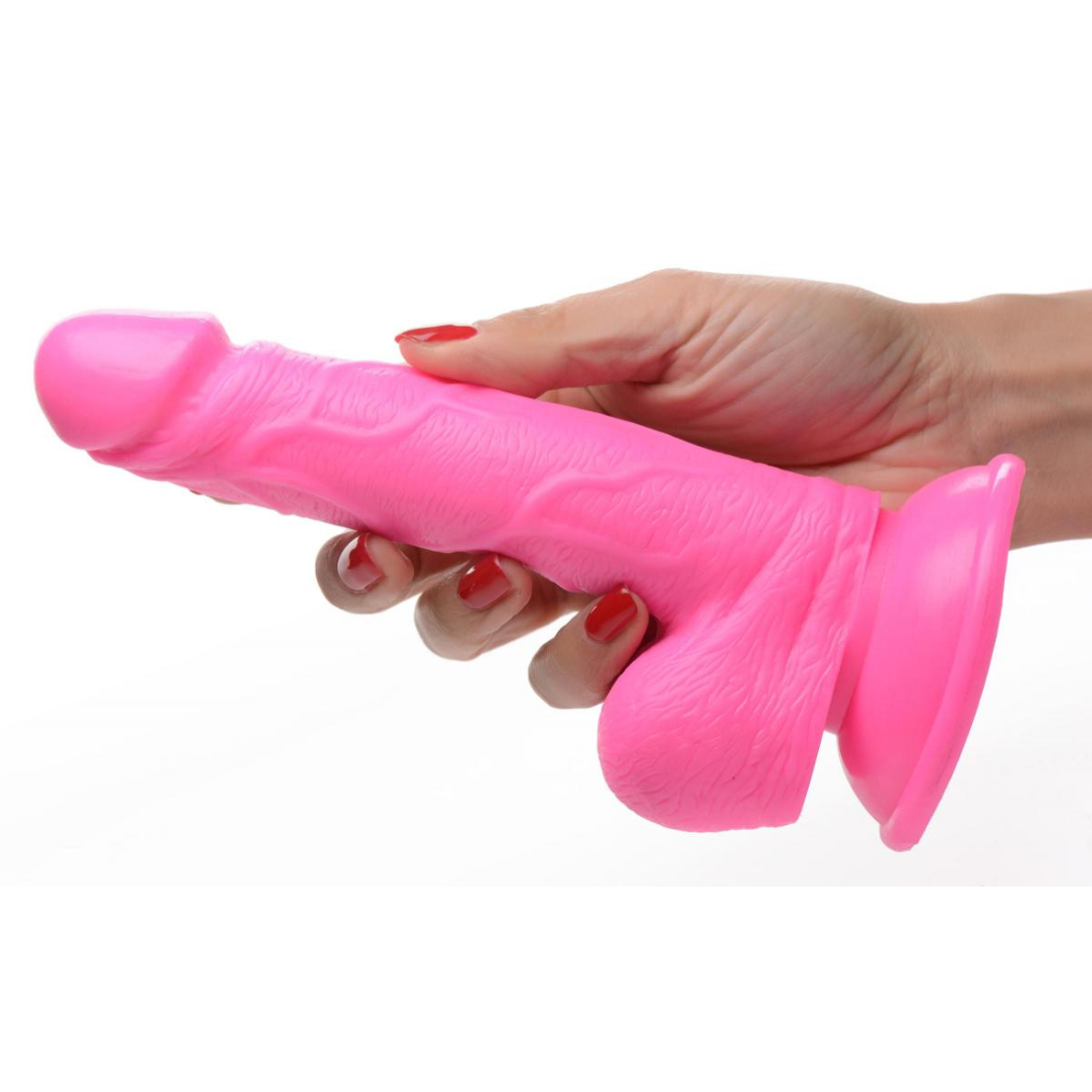 16.5 cm lange, roze dildo van het merk Pop Peckers. Perfect voor gay mannen en te koop bij Flavourez.