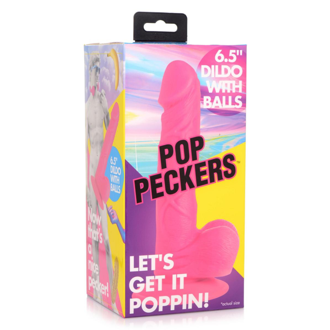Ultieme 16.5 cm lange, roze dildo van het merk Pop Peckers en te koop bij Flavourez.
