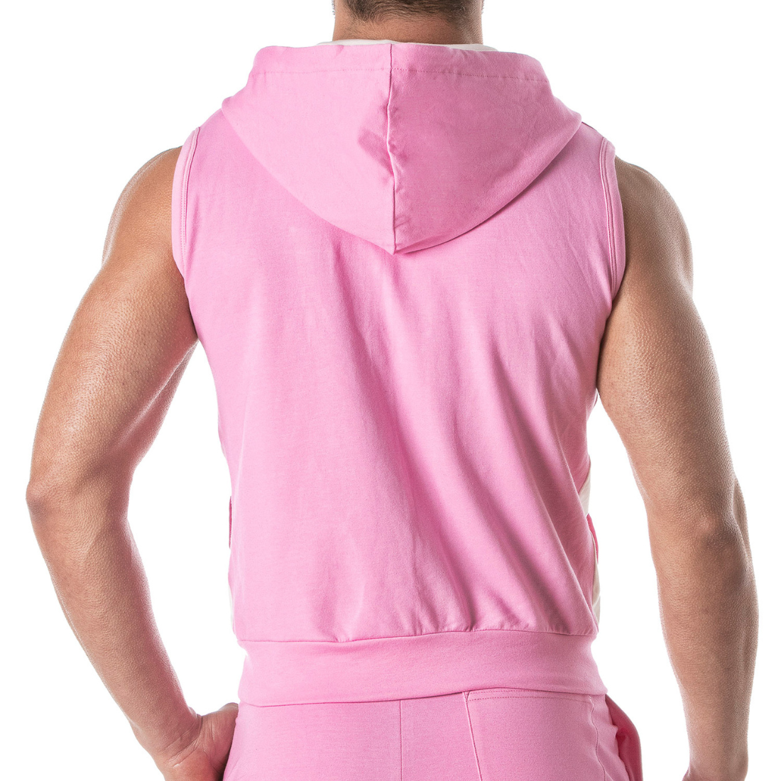 Sexy roze armloze hoodie, ontworpen door Tof Paris! Te koop bij Flavourez.