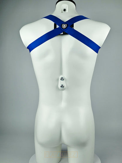 Blauw party harnas, ontworpen door Tof Paris en te koop bij Flavourez.
