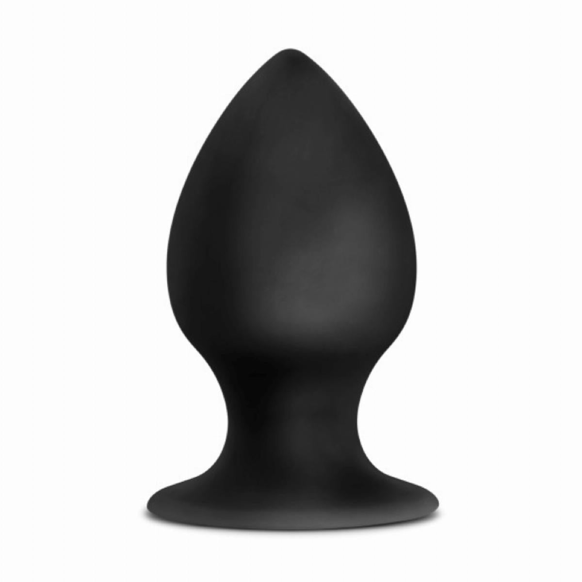 Zwarte stout butt plug met spitse punt, gemaakt van siliconen, breng je makkelijk in. De butt plug heeft het formaat large en is van Anal Adventures. Deze butt plug is te koop bij Flavourez.