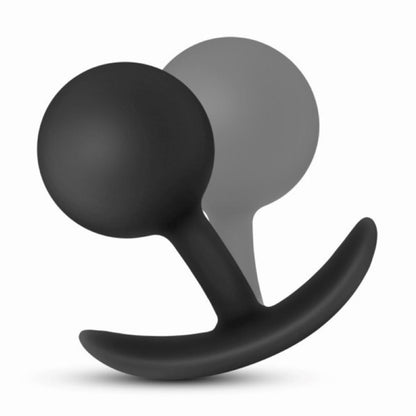 Zwarte verzwaarde buttplug van siliconen, ontworpen door Anal Adventures voor gay mannen en te koop bij Flavourez.