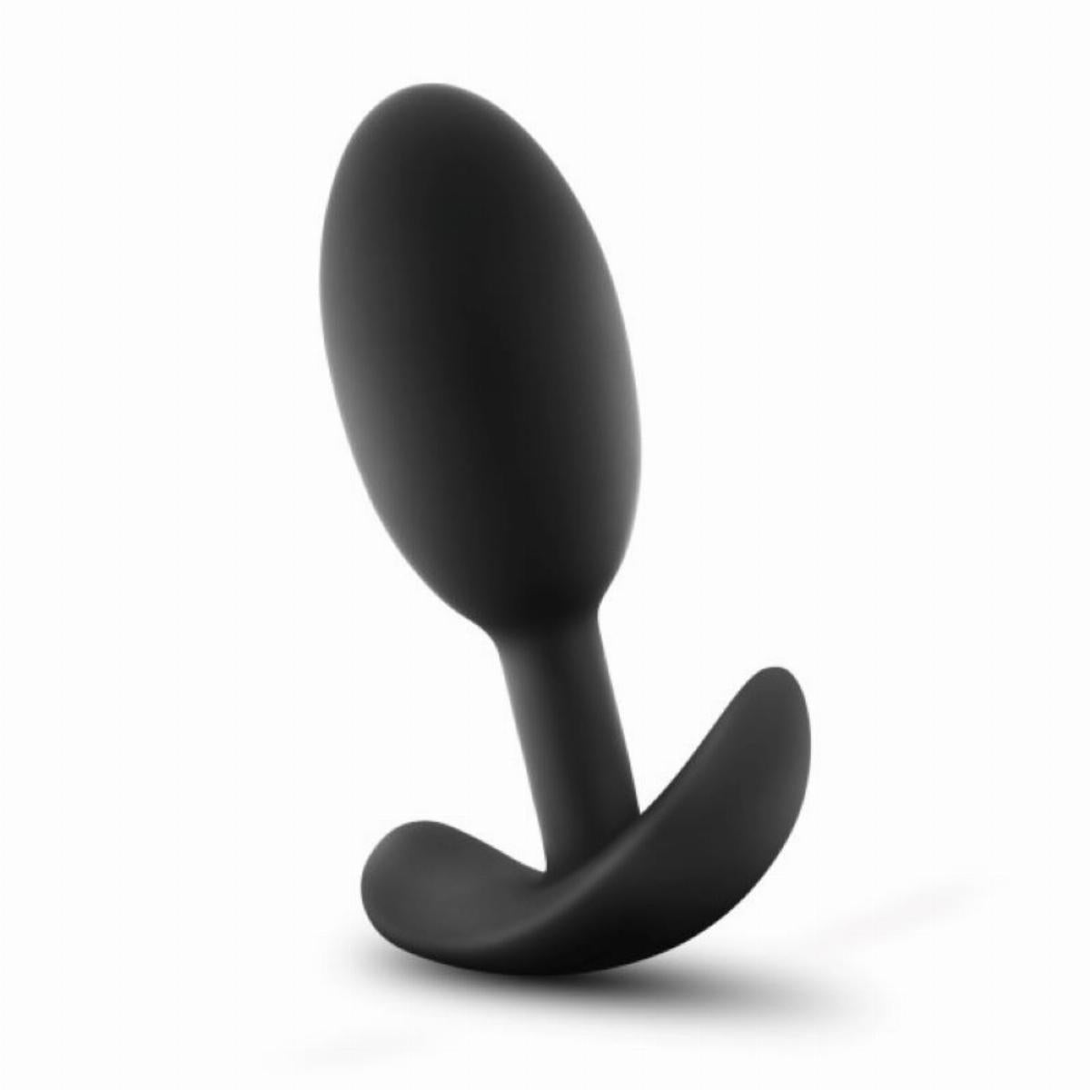 Zwarte Vibra Slim butt plug met binnenin een bal voor een unieke ervaring, gemaakt van siliconen en is van Anal Adventures. Deze butt plug is te koop bij Flavourez.