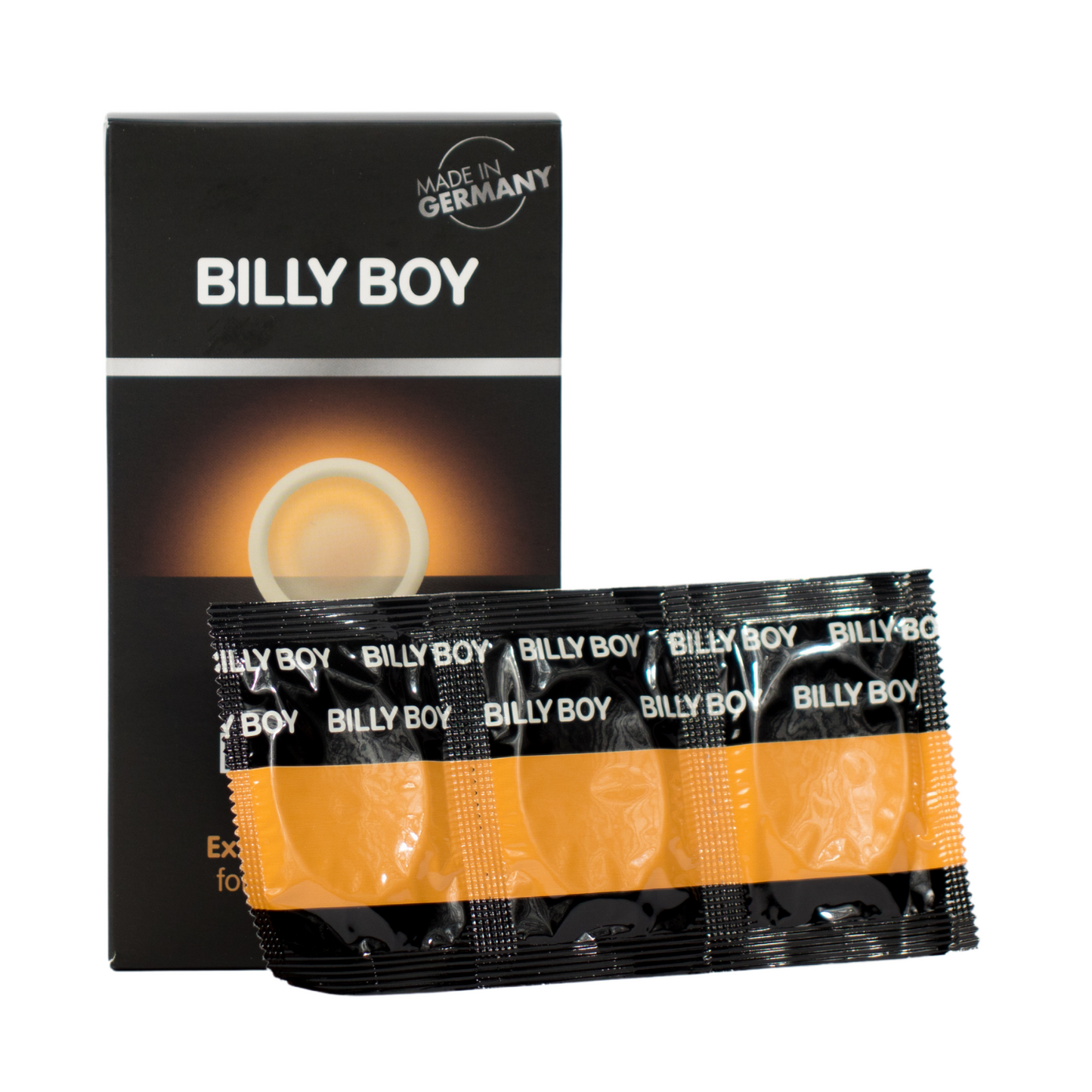 Doosje met 12 Billy Boy Extra Thin condooms. Te koop bij Flavourez.  