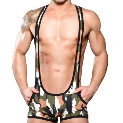 Camouflage singlet van Andrew Christian perfecte gay pride of party outfit verkrijgbaar bij Flavourez.nl