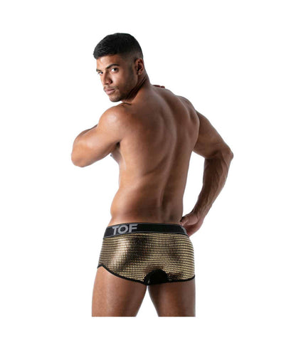 Chique sexy gouden boxershort ontworpen door TOF Paris. Kleding van TOF Paris koop je bij Flavourez