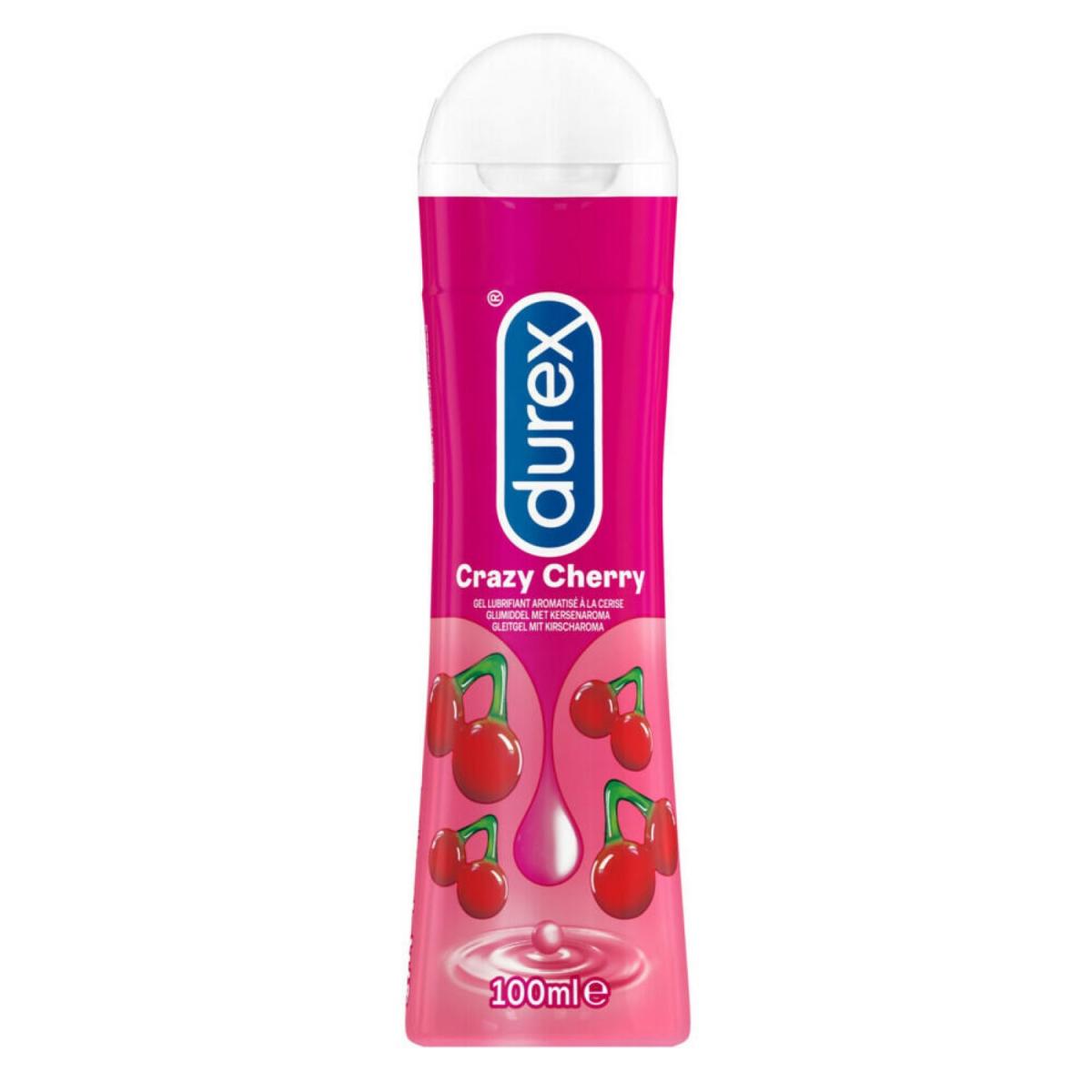 Roze flesje met Durex Play Crazy Cherry, Durex Play voor seksuele avonturen! Durex producten koop je bij Flavourez!