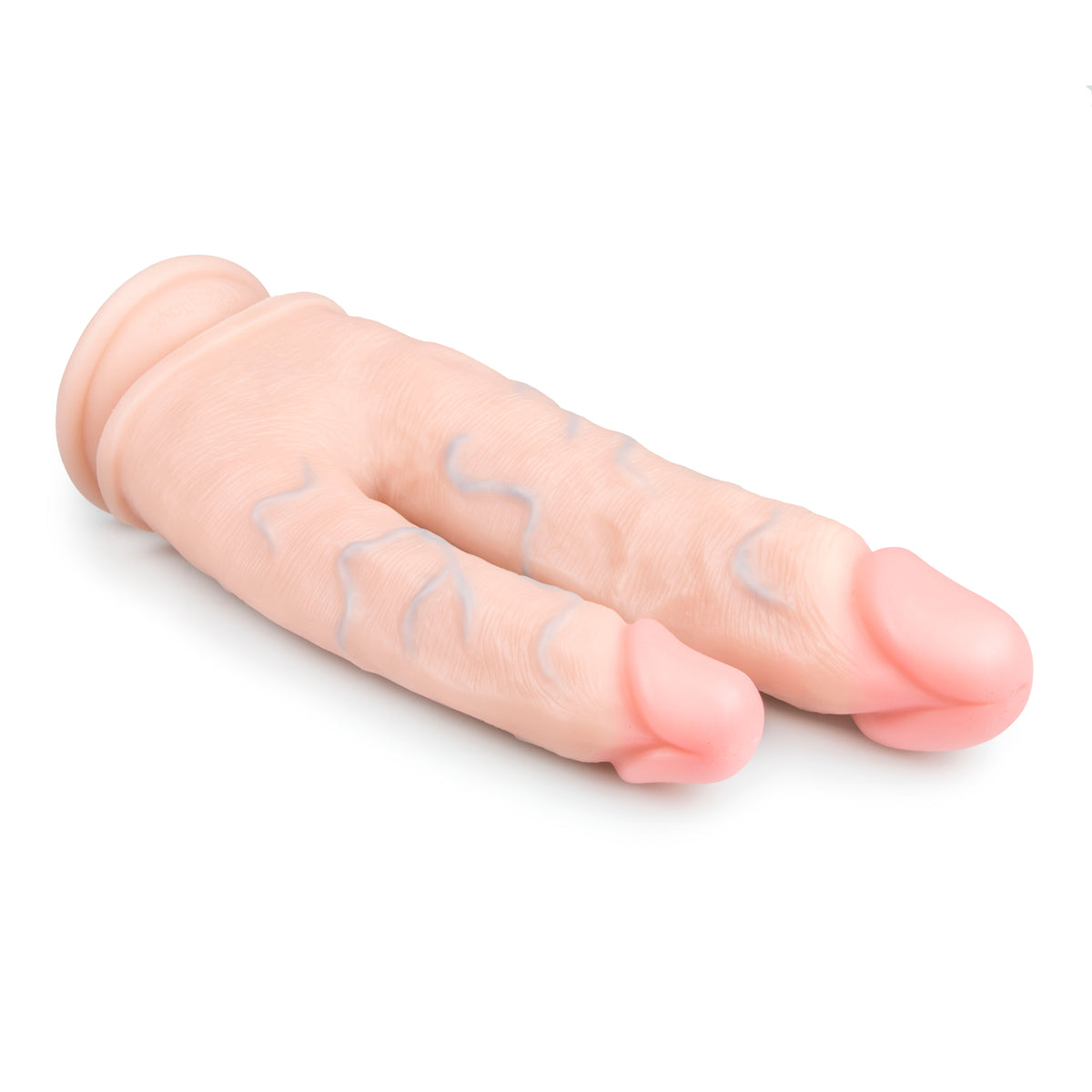 Witte dubbele penetratie dildo van EasyToys met zuignap en 25 cm lang. Perfect voor gay mannen en te koop bij Flavourez.