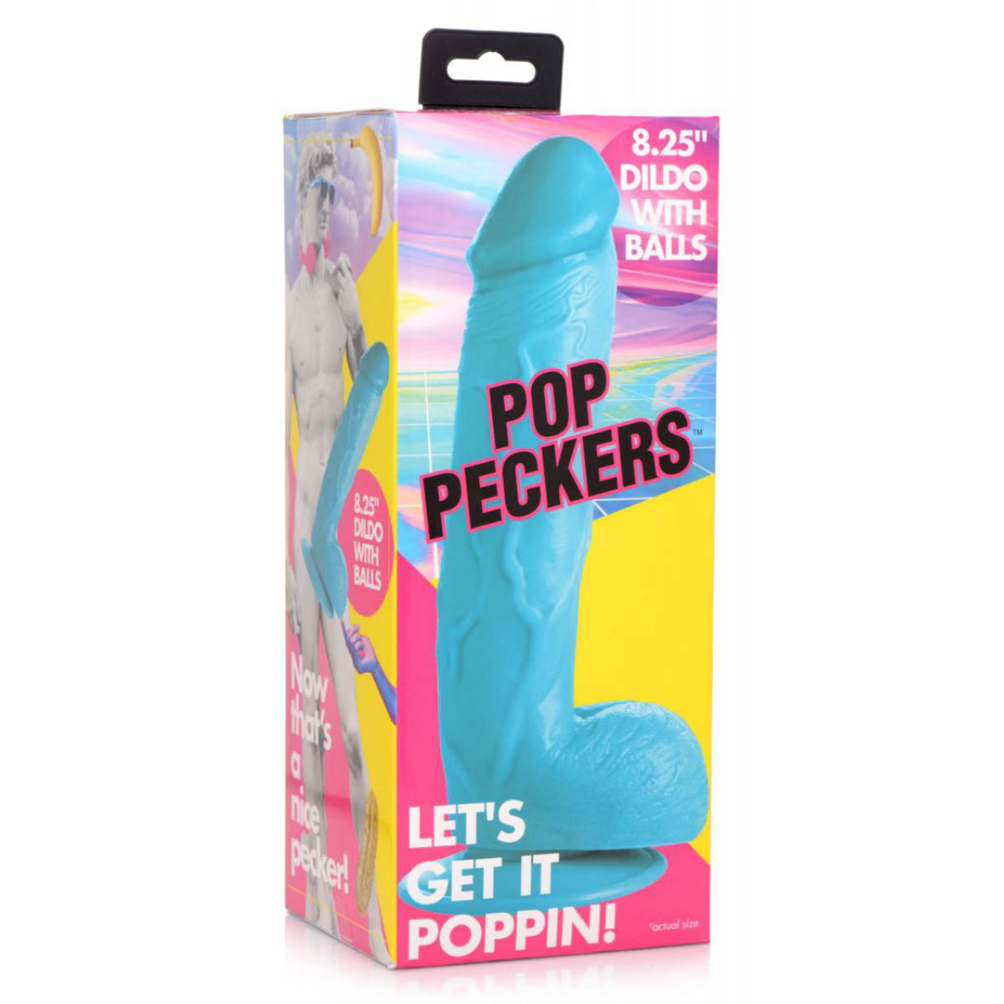 Lichtblauwe dildo van 20.9 cm  van het merk Poppin. Producten van Poppin zijn te koop bij Flavourez.