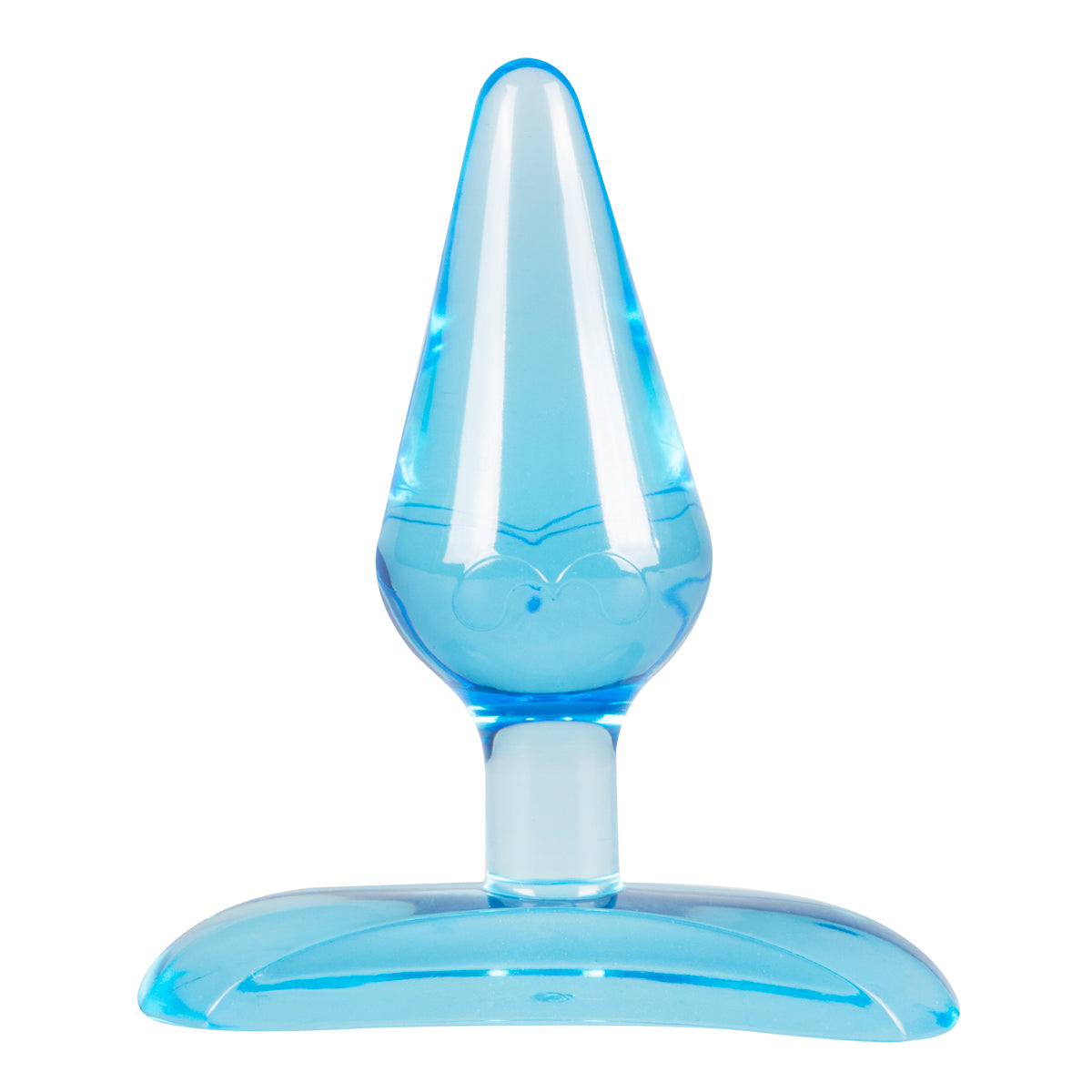 Lichtblauwe mini butt plug van EasyToys. De butt plug is 7 cm hoog en is te koop bij Flavourez (4)