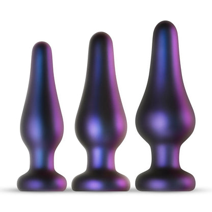 Luxe 3-delige, buttplug set van Hueman. Perfect voor gay mannen en te koop bij Flavourez.