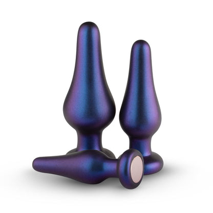 Luxe 3-delige, buttplug set van Hueman. Perfect voor gay mannen en te koop bij Flavourez.