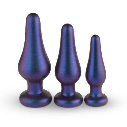 Luxe 3-delige, buttplug set van Hueman. Perfect voor gay mannen en te koop bij Flavourez.