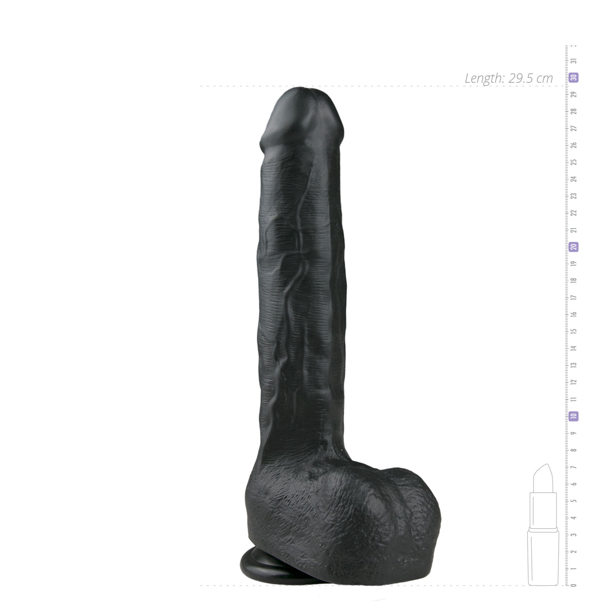 Realistische, zwarte, flexibele dildo van 29,5 cm met balzak van het merk EasyToys. Dildo's van EasyToys koop je bij Flavourez