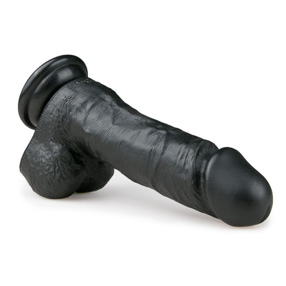 Realistische zwarte dildo van 17.5 cm met balzak van het merk EasyToys. Perfect voor gay mannen en te koop je bij Flavourez.