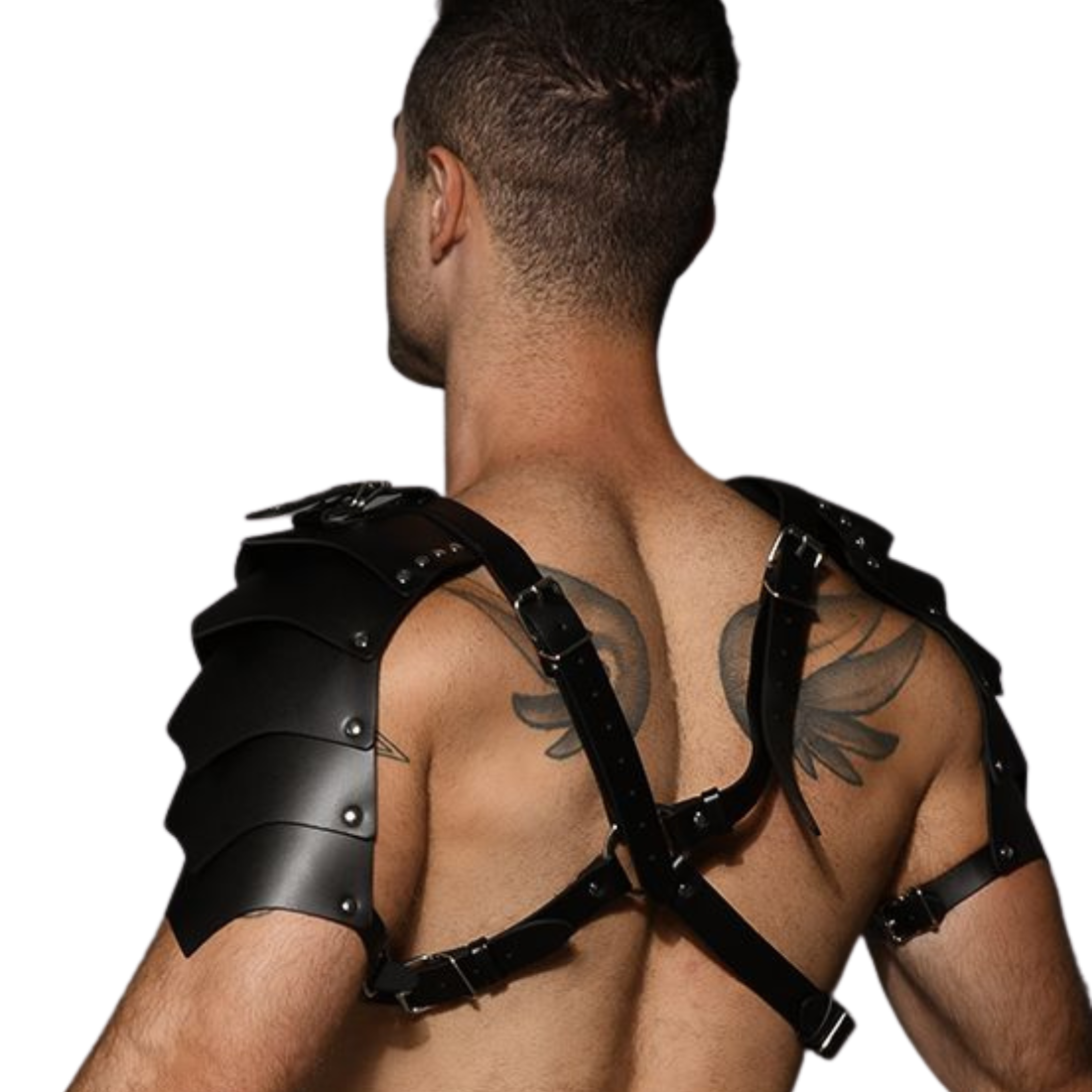 Stoer, sexy zwart gladiator harnas van het succesvolle merk Andrew Christian. Verkrijgbaar bij Flavourez.