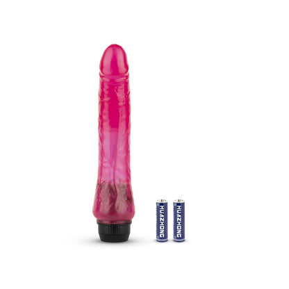 Transparant roze siliconen vibrator van het merk EasyToys. Geschikt voor gay mannen en te koop bij Flavourez.