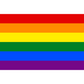 Regenboogvlag, formaat 90 x 150 cm van Mister B en te koop bij Flavourez.