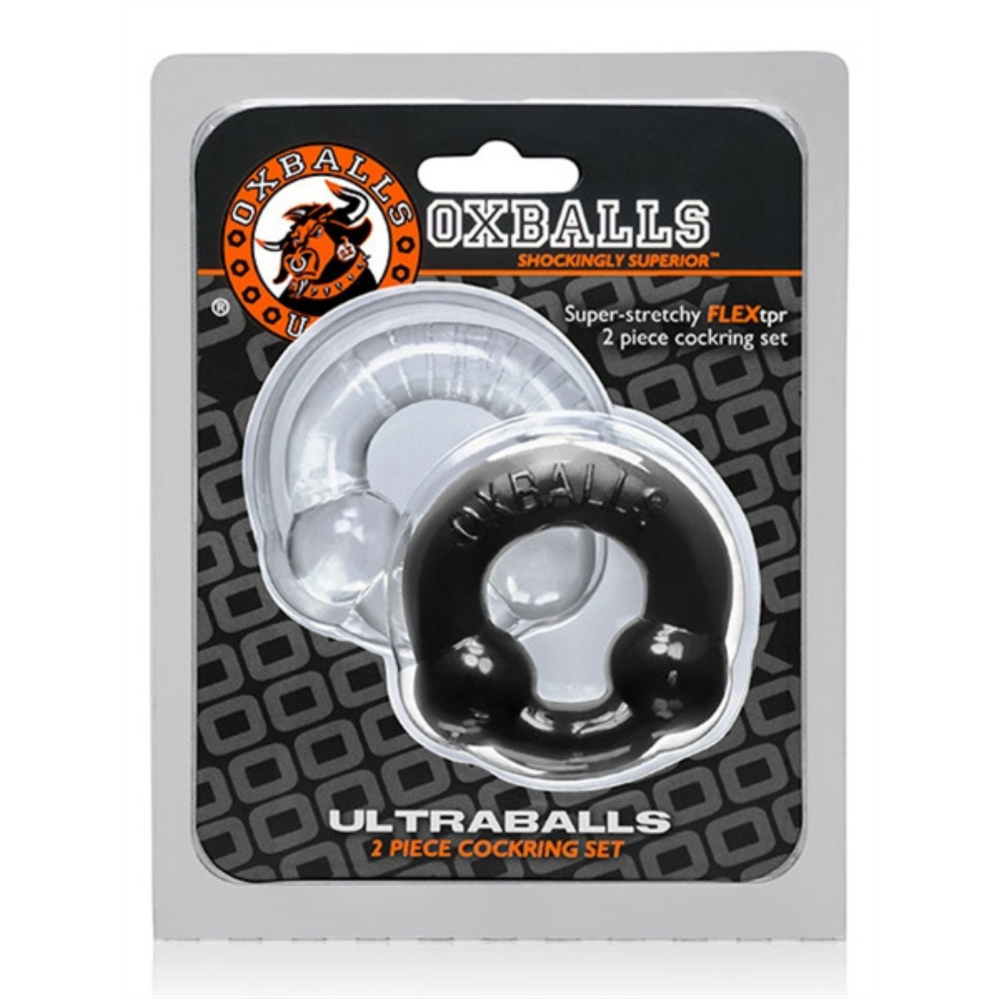 Oxballs - ULTRABALLS 2 Pack Cockring  - Black/Clear