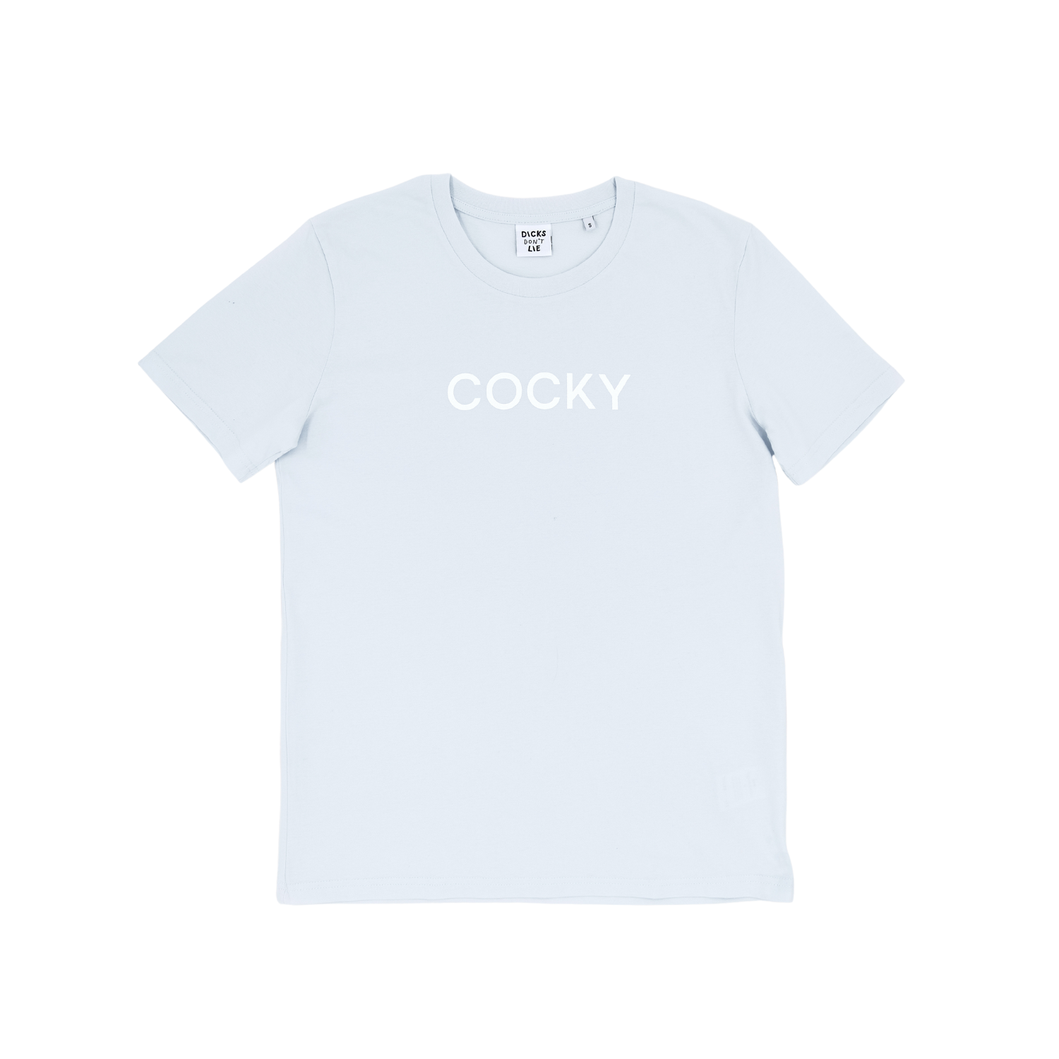Blauwe Cocky T-Shirt van het merk Dicks Don't Lie perfect voor gay mannen en te koop bij Flavourez.