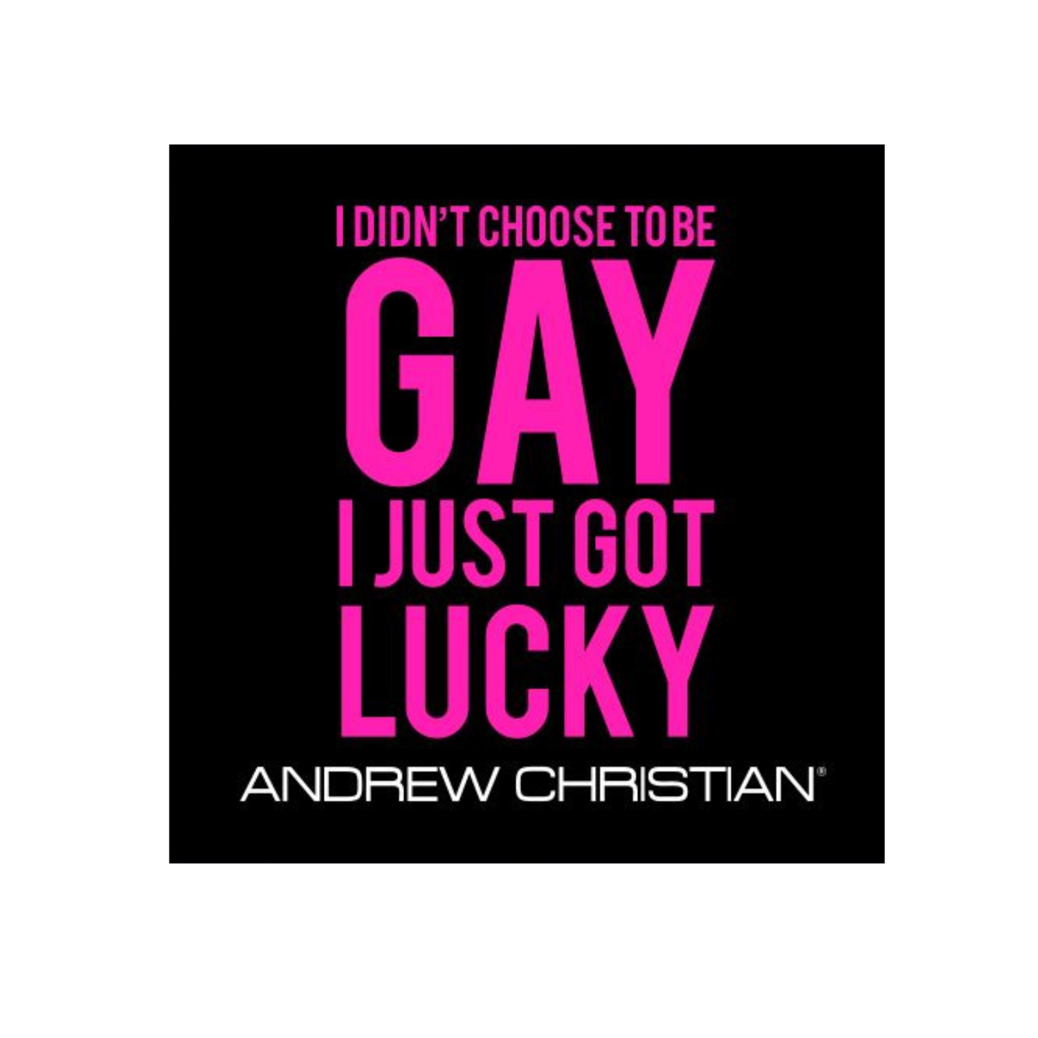 Leuke stickers met gay thema of LGBTQ+ thema, zoals deze leuke stickers ontworpen door Andrew Christian koop je bij Flavourez! Deze "I didn't choose to be gay I just got Lucky" sticker is erg uniek! Door deze producten te kopen steun je kleine en grote LGBTQ+ of Gay ondernemingen. Ben trots op wie je bent!