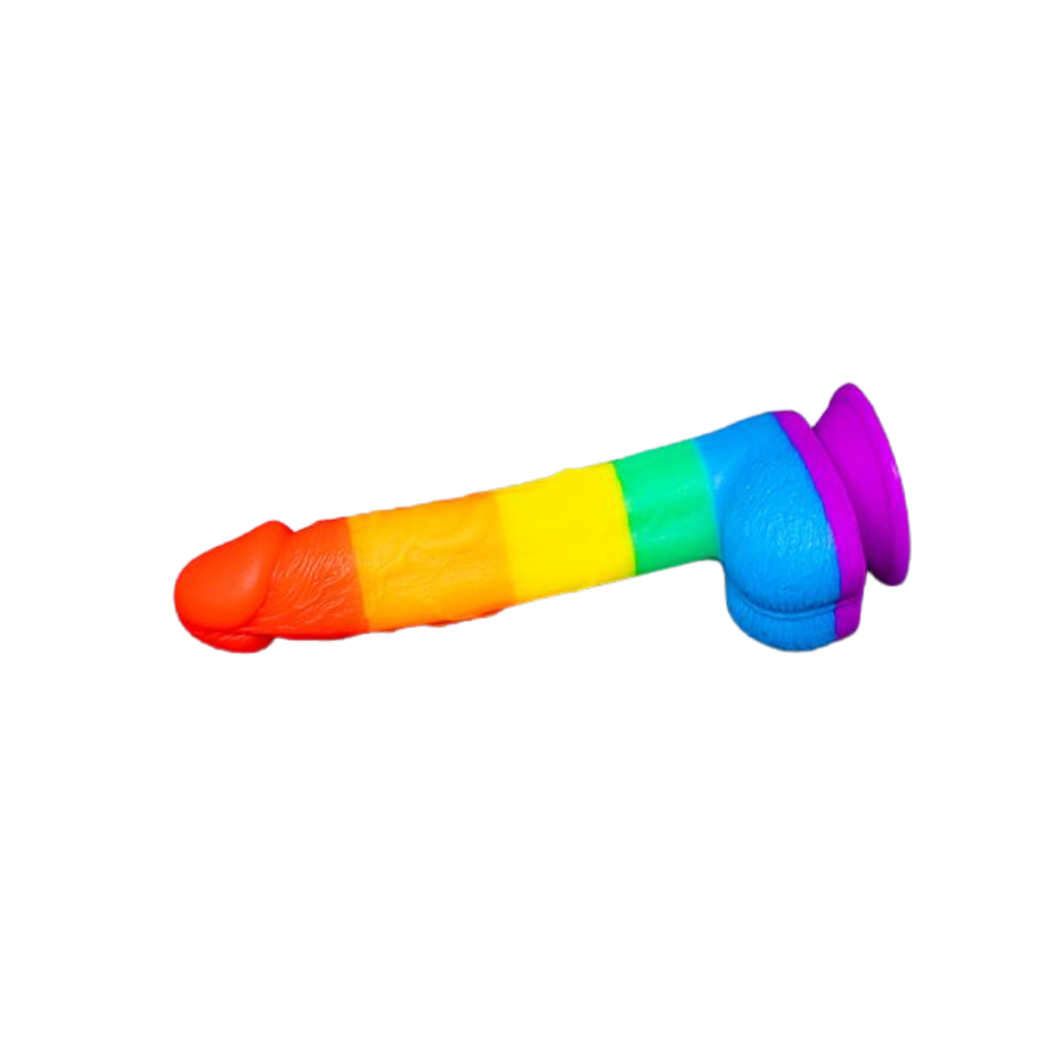 23.5 cm lange dildo in regenboogkleuren ontworpen door Andrew Christian. Perfect voor gay mannen en te koop bij Flavourez.