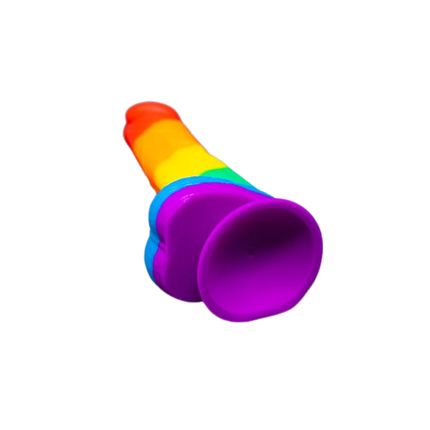 23.5 cm lange dildo in regenboogkleuren ontworpen door Andrew Christian. Perfect voor gay mannen en te koop bij Flavourez.