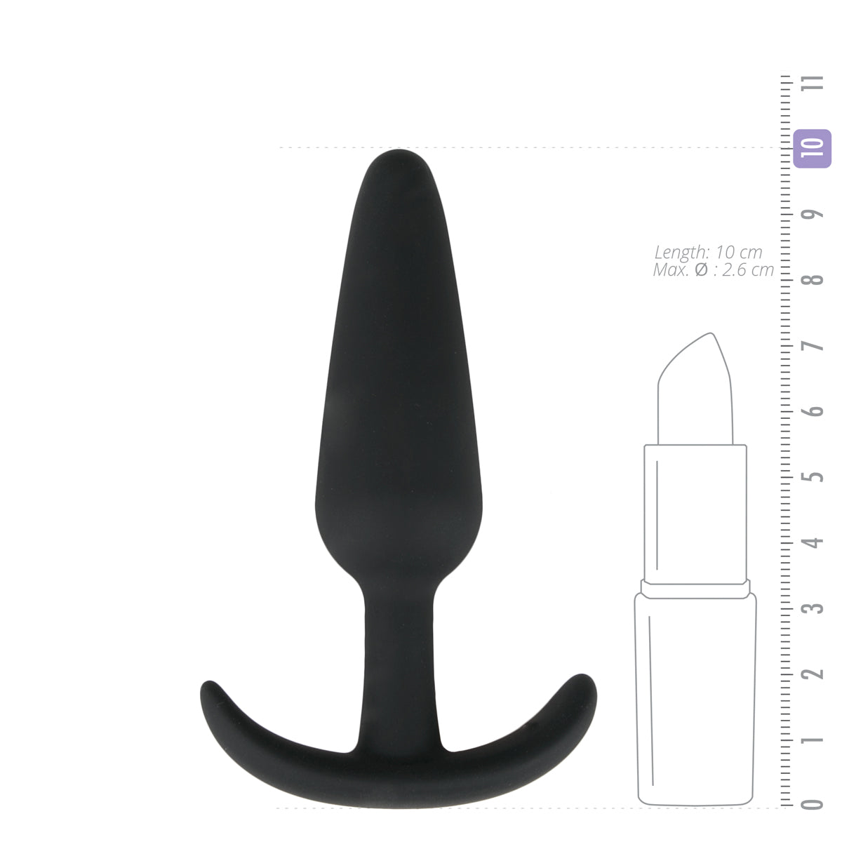 Zwarte Butt Plug met Handvat. De butt plug is 10 cm lang, van het merk EasyToys Anal Collection en te koop bij Flavourez.
