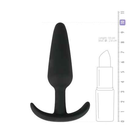 Zwarte medium buttplug met handvat uit de EasyToys Anal Collection voor gay mannen en te koop bij Flavourez.